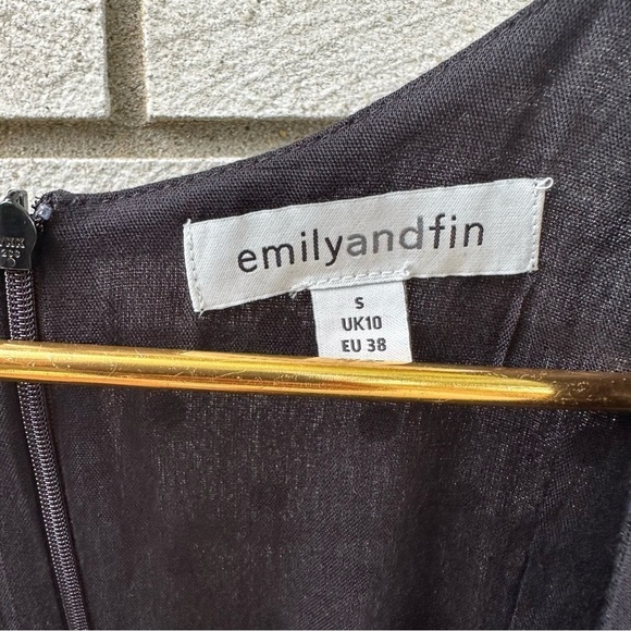 Emily & Fin Abigail Black Velvet Polka Dot Fit & Flare Dress Size S Pockets - Picture 7 of 15